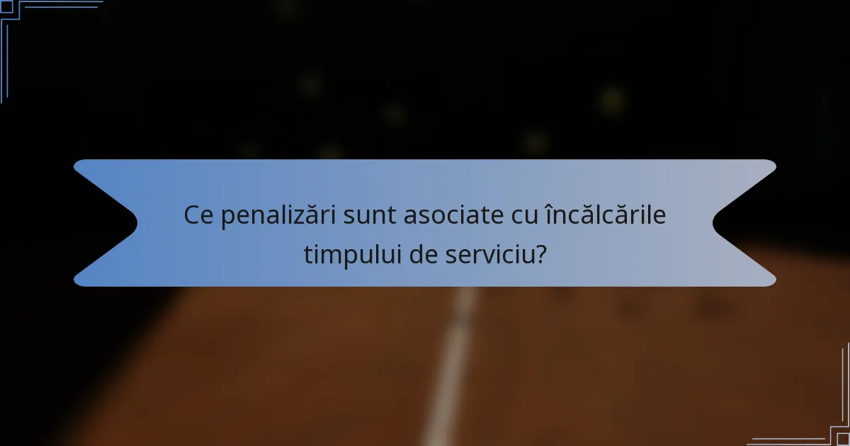 Ce penalizări sunt asociate cu încălcările timpului de serviciu?