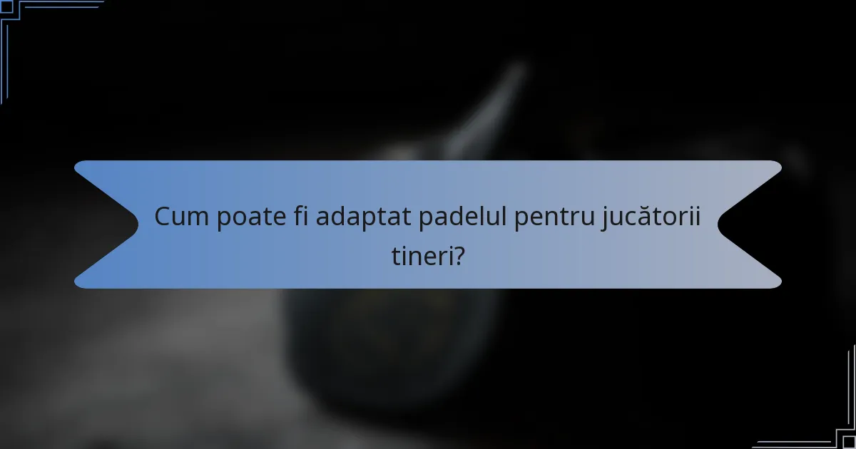 Cum poate fi adaptat padelul pentru jucătorii tineri?