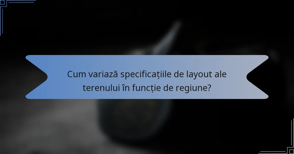 Cum variază specificațiile de layout ale terenului în funcție de regiune?